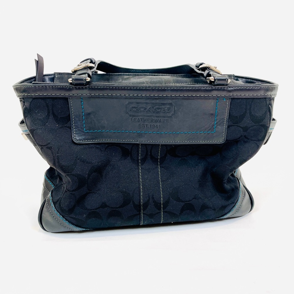 Coach Black Canvas Medium Satchel